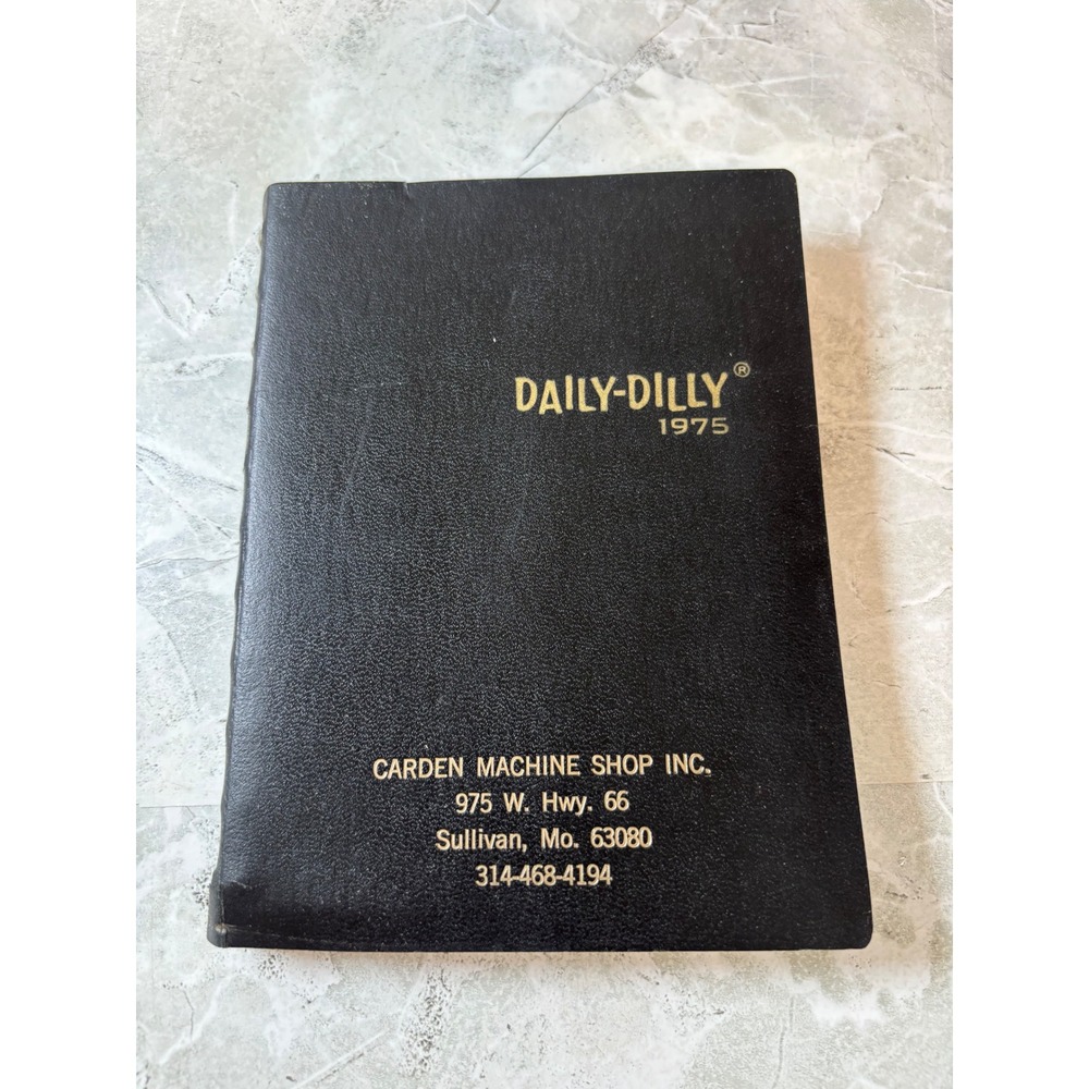 Vintage 1975 Daily-Dilly Planner Cartoon Calendar Carden Machine Shop Missouri